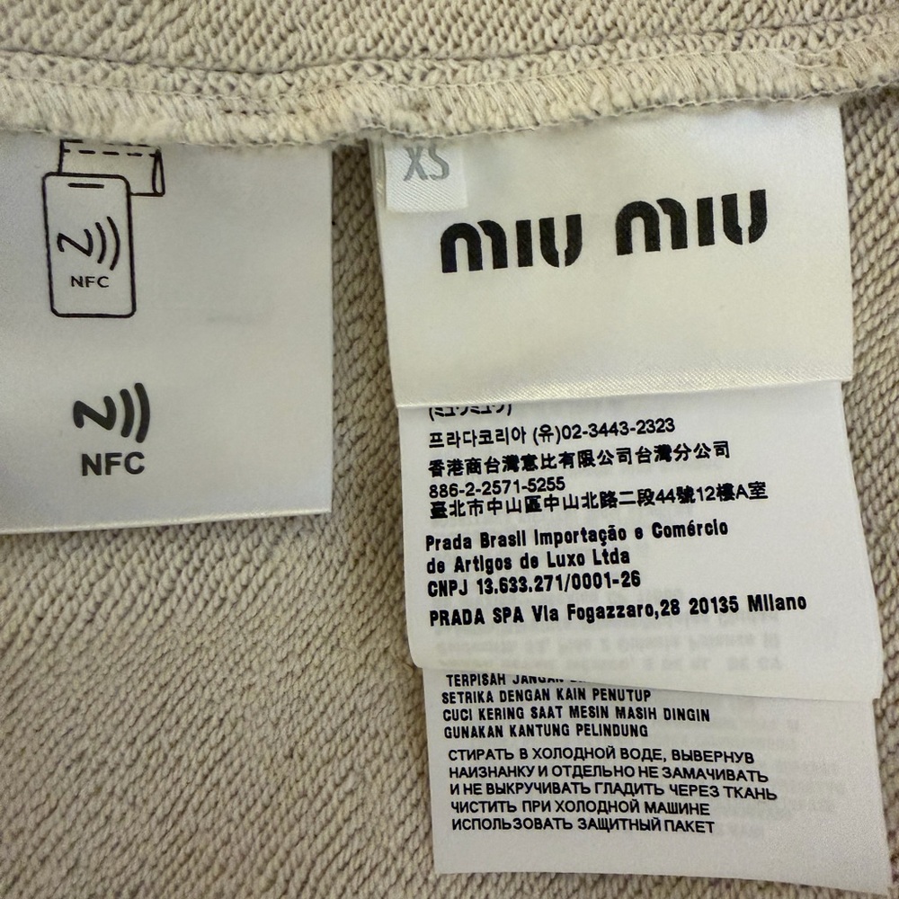 Miu Miu Cotton fleece zipper sweatshirt xs - Picture 10 of 11